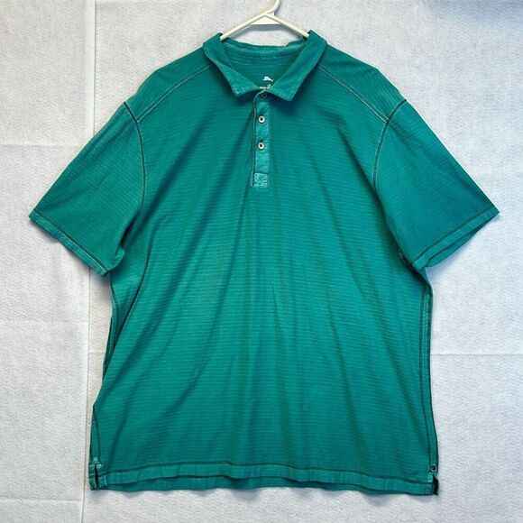 TOMMY BAHAMA Polo Shirt Men’s 2XL Green Lightweight Cirrus Coast Short Sleeve - Picture 1 of 13